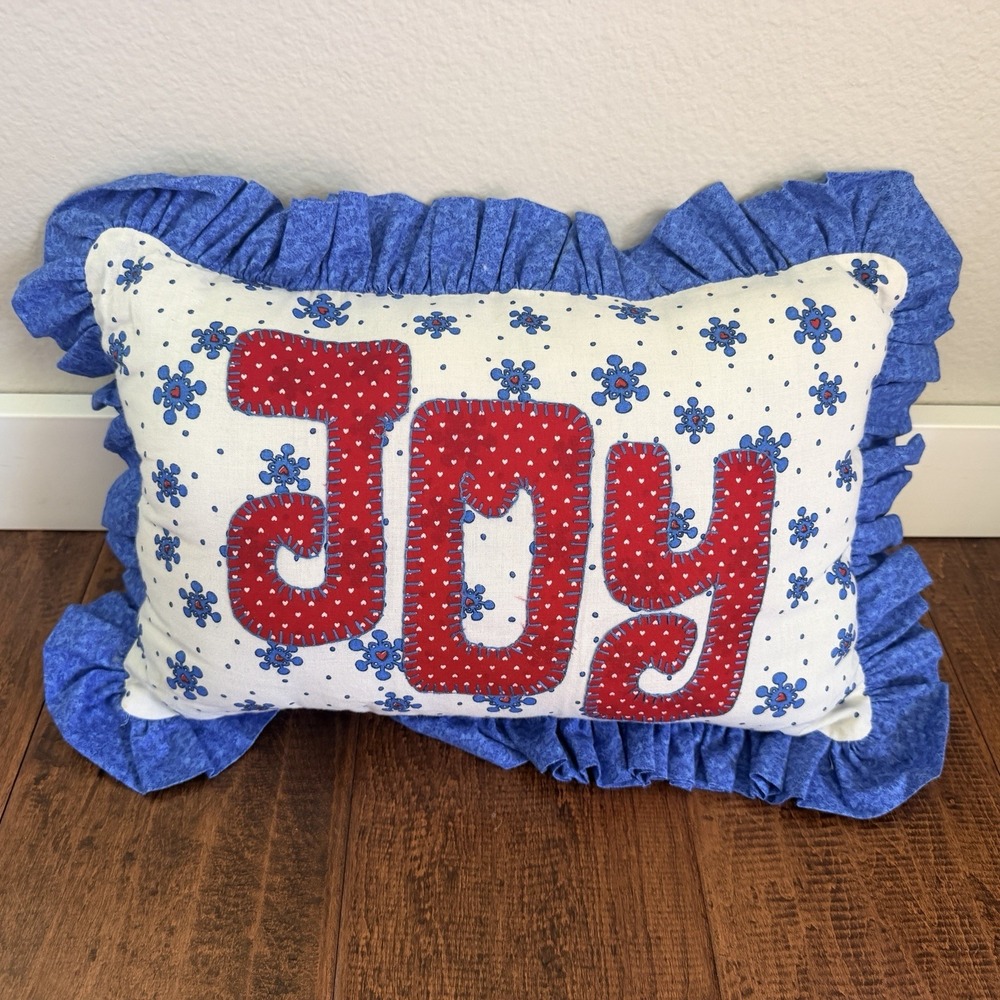 Vintage Holiday Christmas‎ "Joy" Decorative Throw Pillow